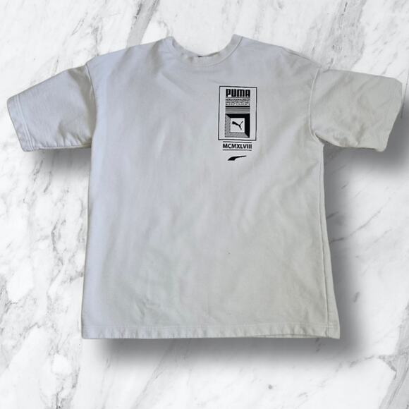 Men's Puma German Logo Tower White Crew T-Shirt Size Medium - Picture 12 of 12